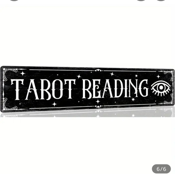 Source Unknown Other - Black and White Metal Tarot Reading Sign